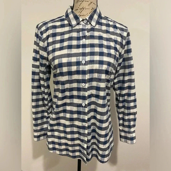Tommy Bahama long sleeve plaid button up shirt blue/white size small - Picture 2 of 10